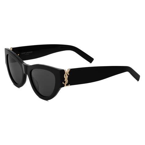 black rimmed glasses ysl logo|SAINT LAURENT Acetate Sunglasses SL M94 Black.